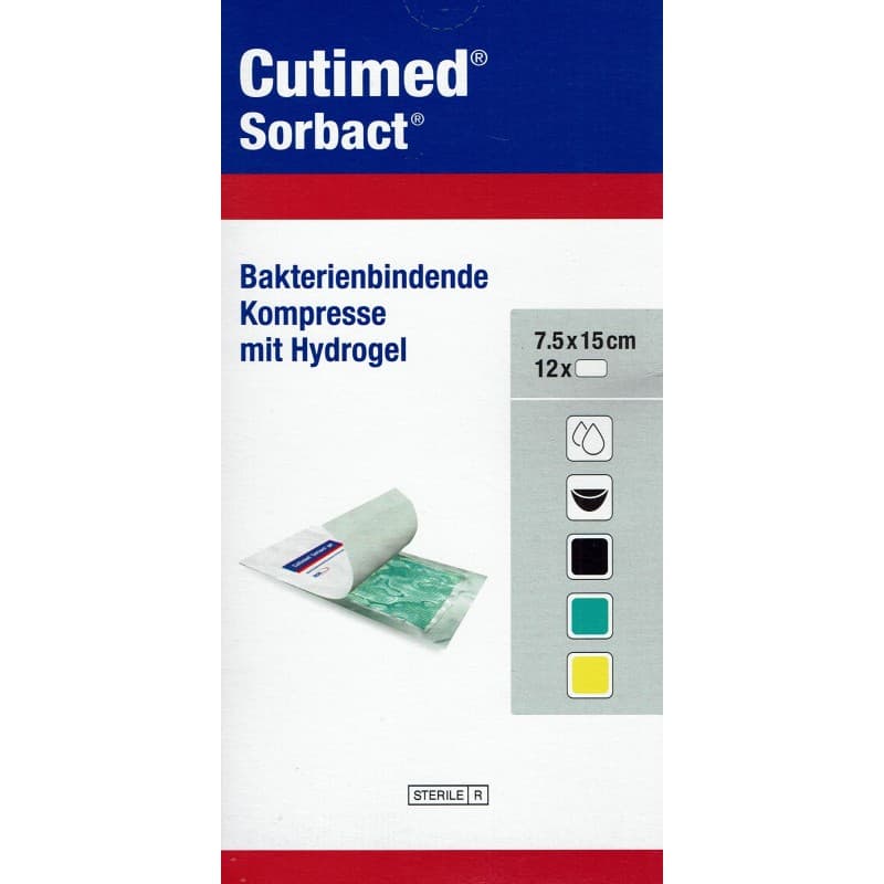 Cutimed Sorbact Hydrogel Dressings - 7.5x15cm (10 Dressings) — photo 1