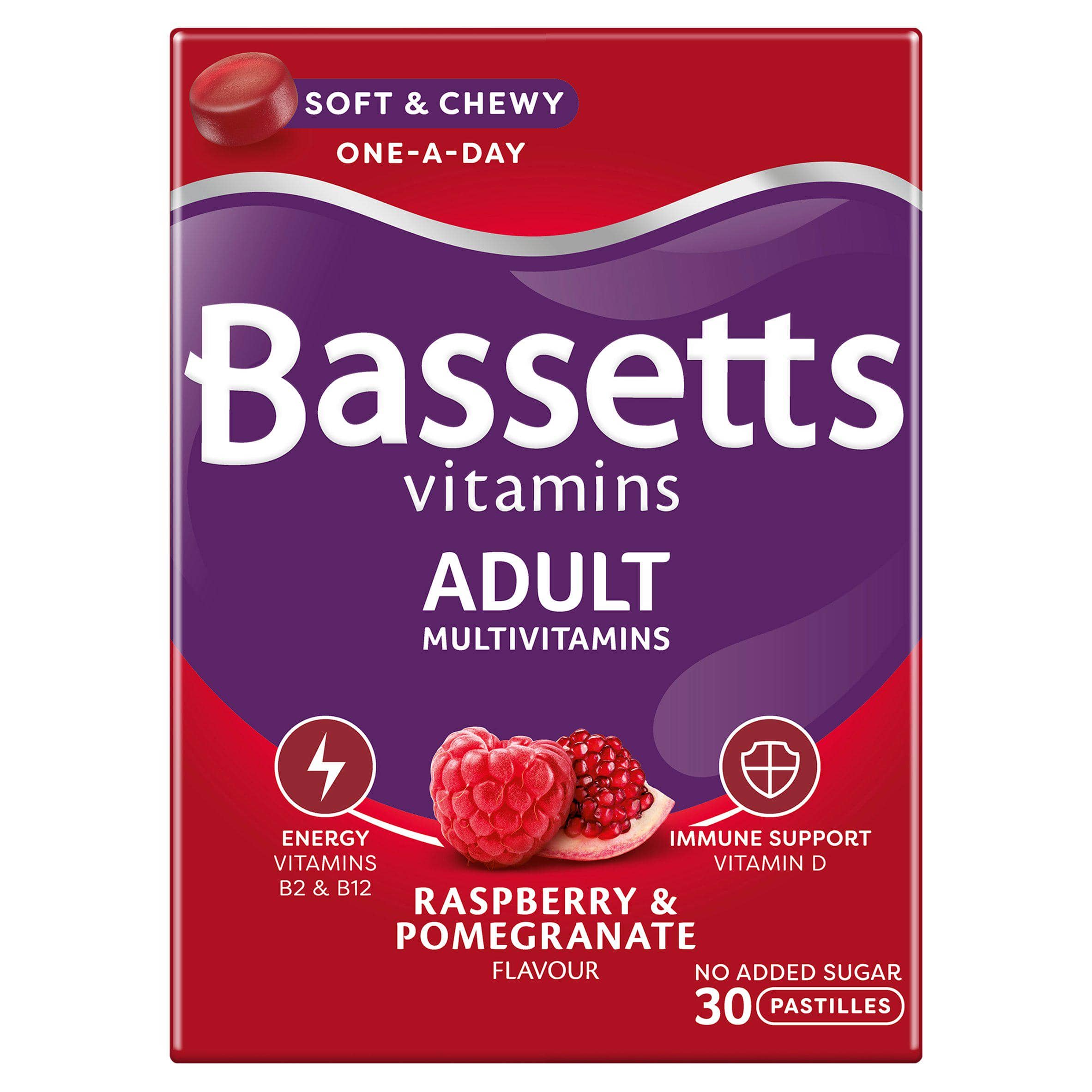 Bassets Adult Multivitamins Raspberry & Pomegranate - 30 Pastilles - photo 1 of 1