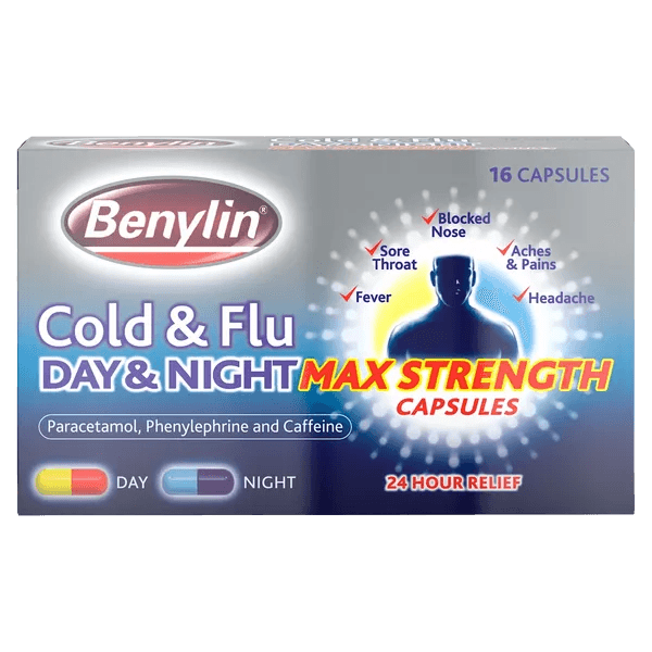 Benylin Cold & Flu Day & Night Max Strength Capsules (16) — image 1 of 1