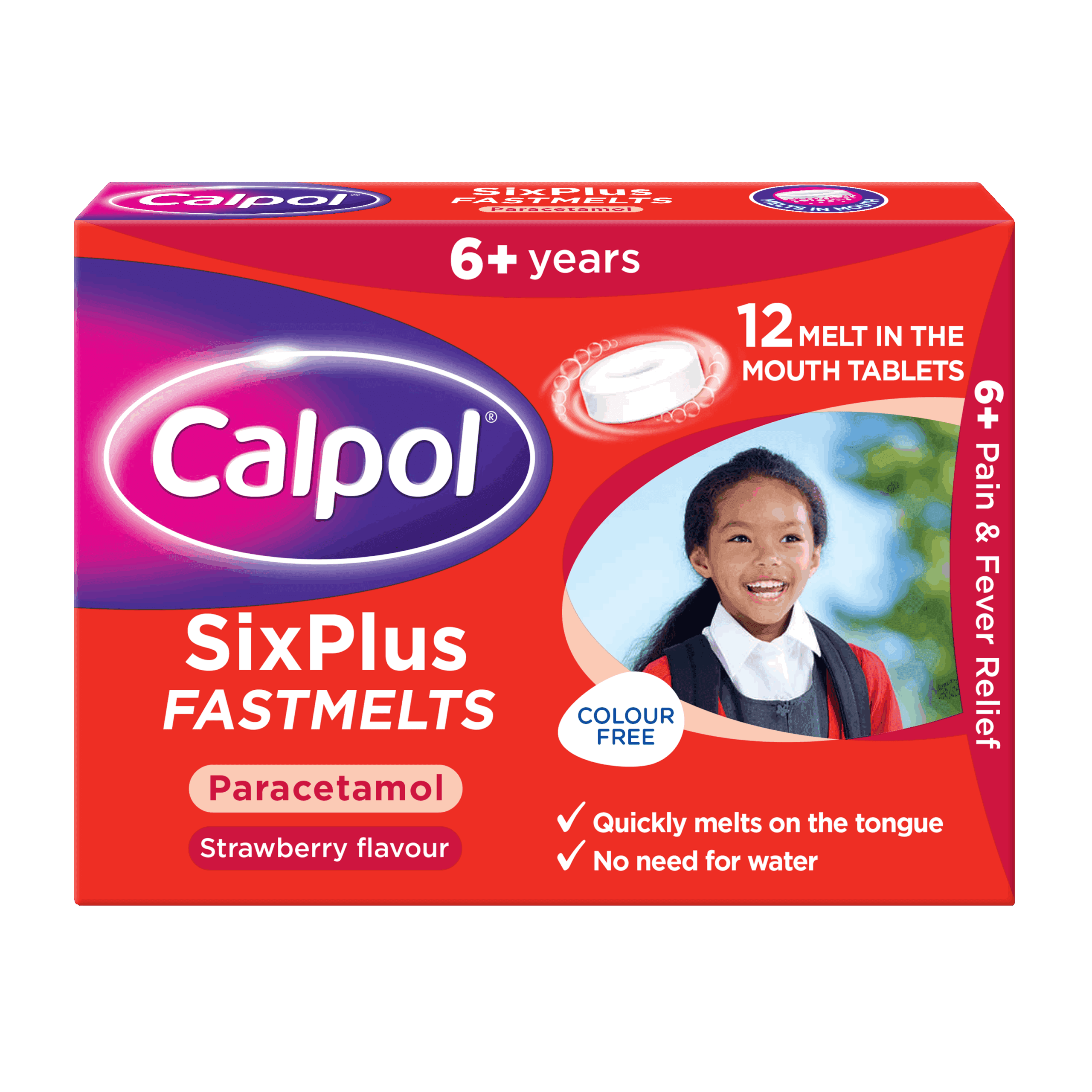 Calpol SixPlus Fastmelt Tablets - 12 Tablets - photo 1 of 1