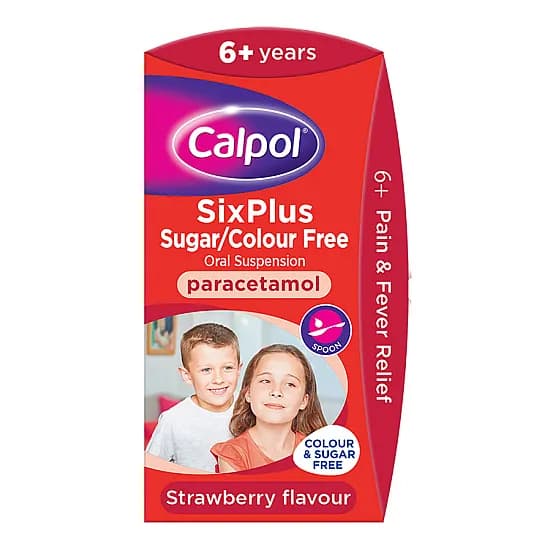 Calpol SixPlus Sugar Free Strawberry Suspension - 200ml