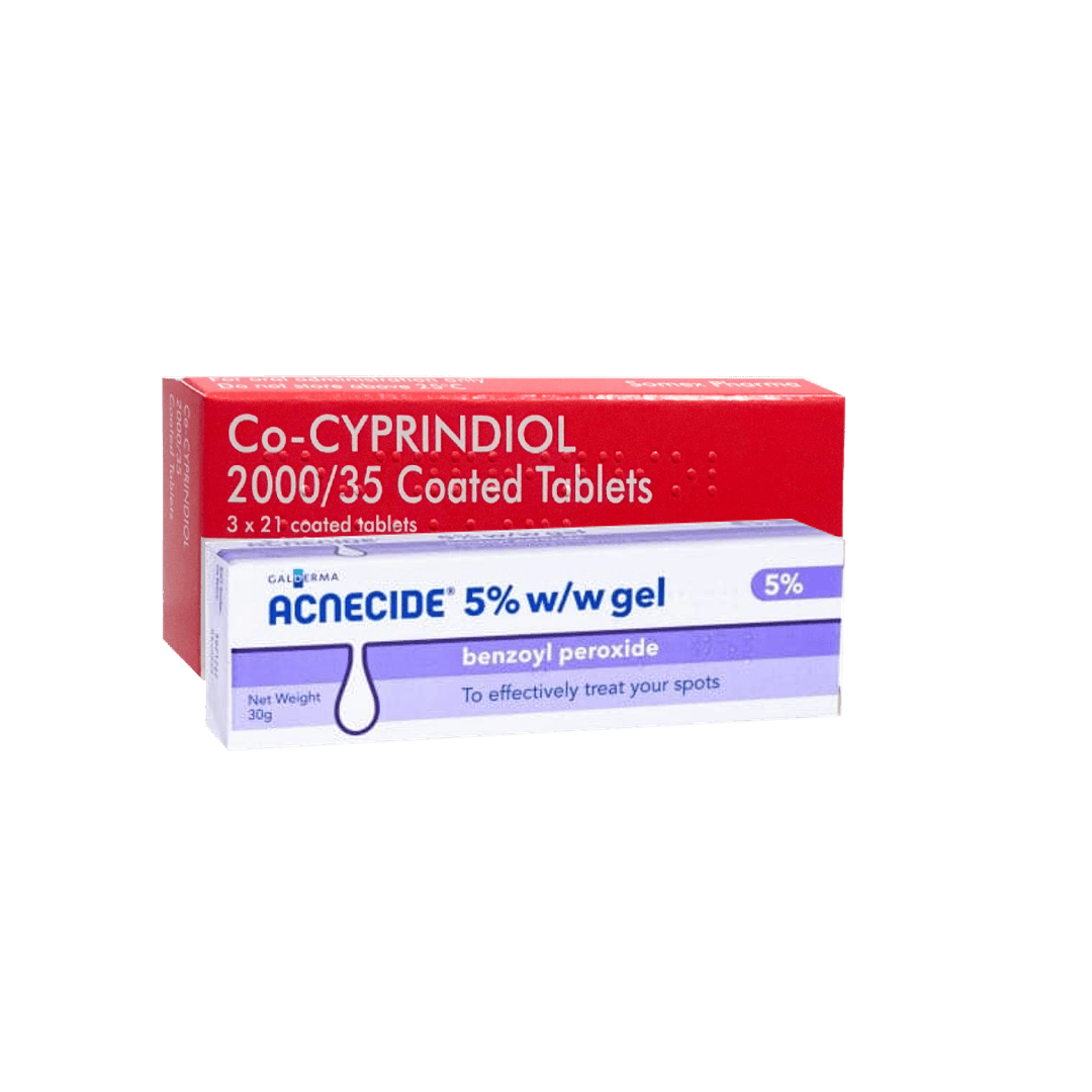 Co-cyprindiol (63 Tablets) and Benzoyl Peroxide gel (30g) — image 1 of 1