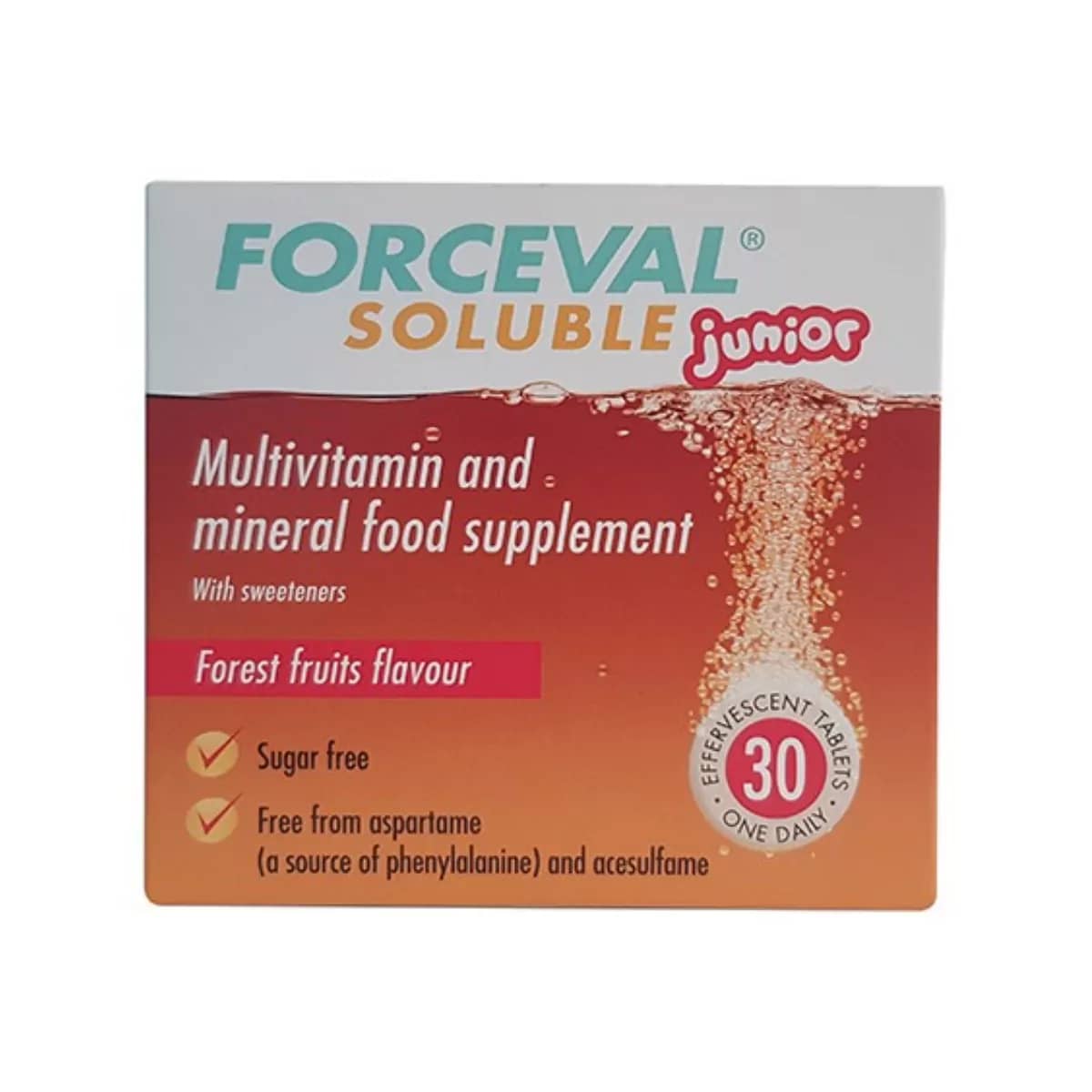 Forceval Soluble Junior Multivitamin Tablets - 30 Tablets - photo 1 of 1