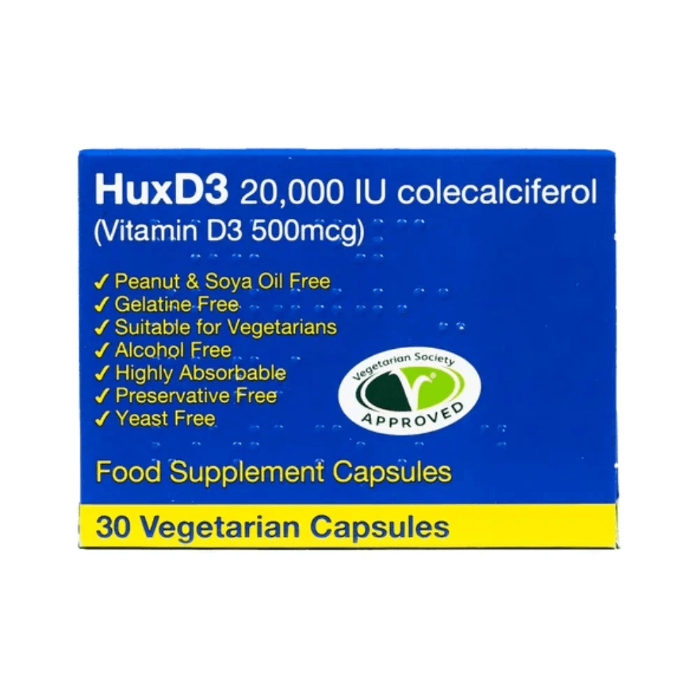 HuxD3 Colecalciferol 20000IU (500mcg) Vitamin D3 - 30 Capsules — image 1 of 1