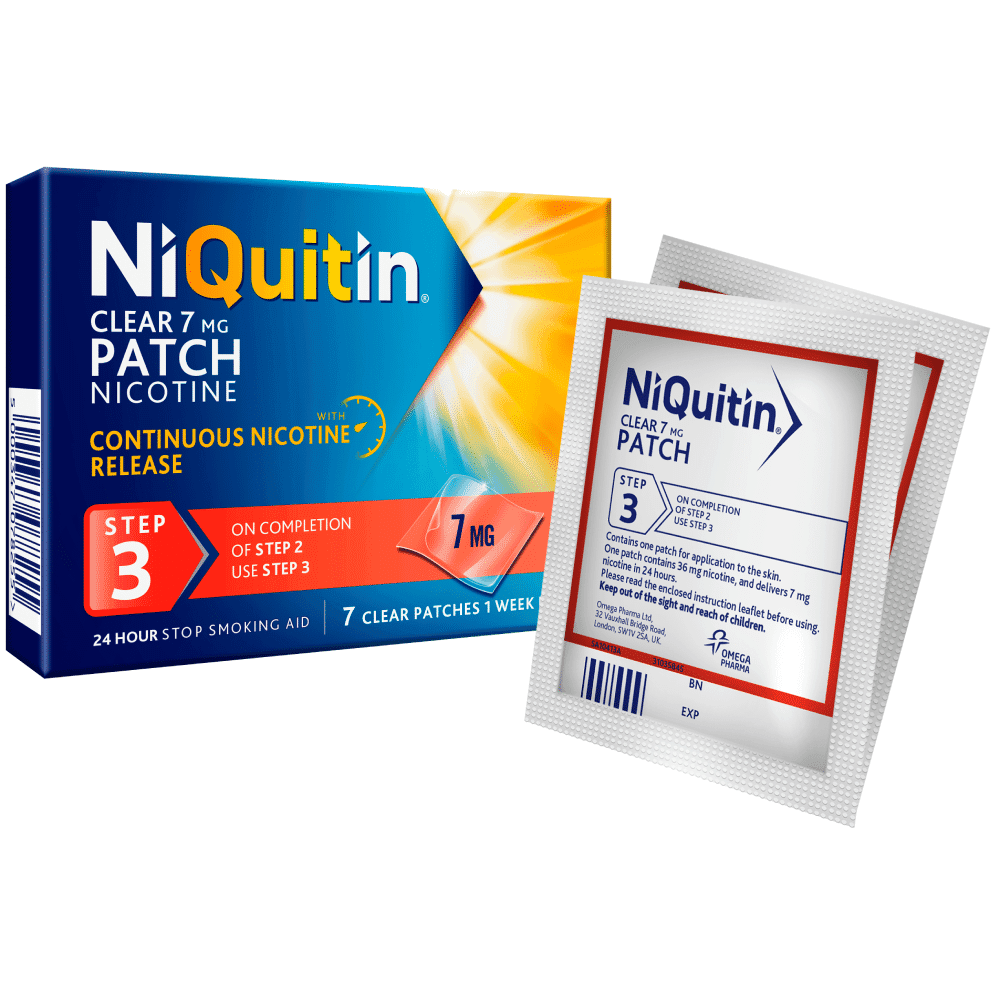 NiQuitin Clear 24 Hour (Step 3) 7mg - 7 Transdermal Patches