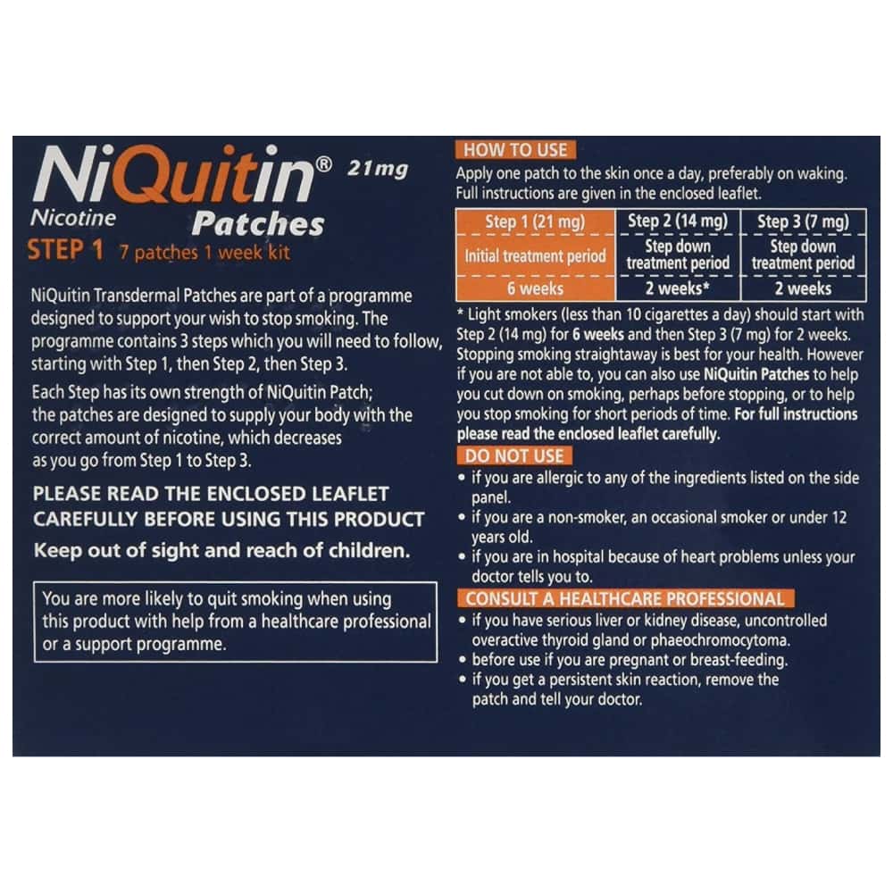 NiQuitin Patch 21mg (Step 1) - 7 Patches - photo 2 of 2
