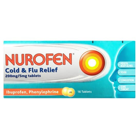 Nurofen Cold & Flu Relief 200mg/5mg - 16 Tablets — image 1 of 1