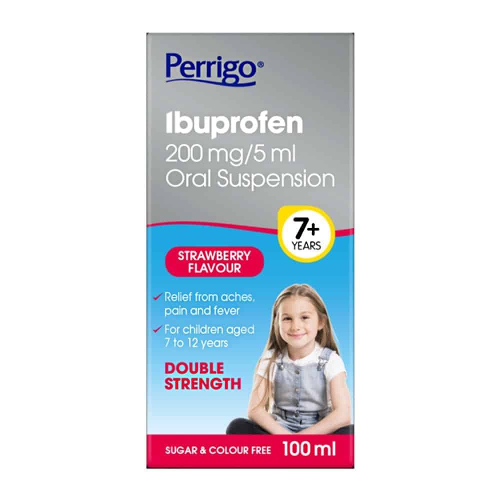 Perrigo Ibuprofen Childrens Strawberry Flavour 200mg/5ml Oral Suspension - 100ml — image 1 of 1