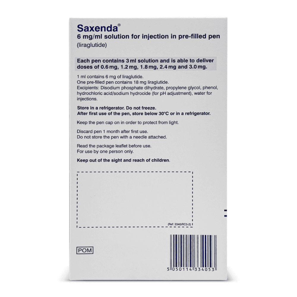 Saxenda (Liraglutide) 6mg/ml (Pack of 5) - photo 3 of 3