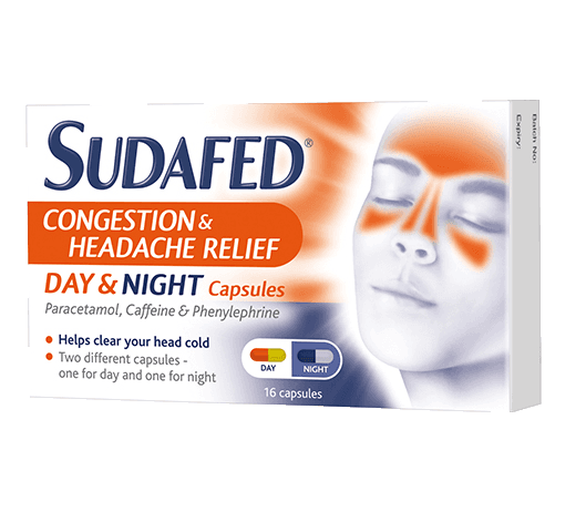Sudafed Congestion & Headache Relief Day & Night Capsules - 16 Capsules — image 1 of 1