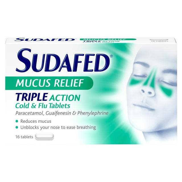 Sudafed Mucus Relief Triple Action Tablets (16) — image 1 of 1