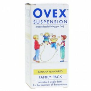 Ovex Suspension Banana Flavoured Threadworm Treatment - Family Pack (6 x 30ml)