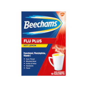 Buy Beechams Flu Plus Hot Lemon 10 Sachets Online UK Next Day Delivery