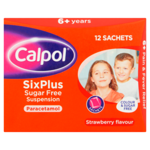 Buy Calpol Six Plus Sugar Free Suspension, 12 Sachets, 5ml UK Next Day Delivery