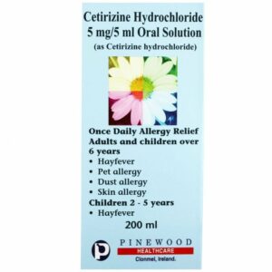 Cetirizine Oral Solution Hydrochloride Dihydrochloride Allergy And Hayfever Relief 5mg/5ml