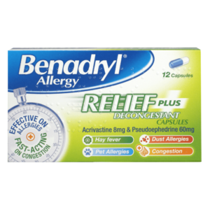 Benadryl Plus 12 Capsules