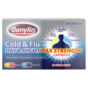 Buy Benylin Cold & Flu Max Strength Capsules Online UK Next Day Delivery