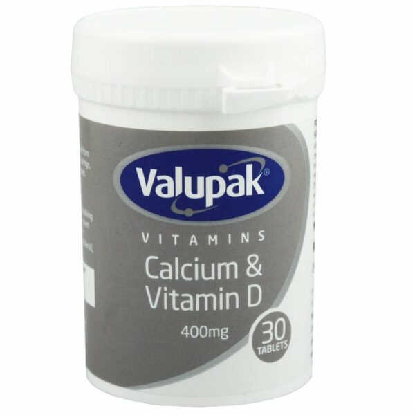 Valupak Calcium & Vitamin D3 400mg - 30 Tablets