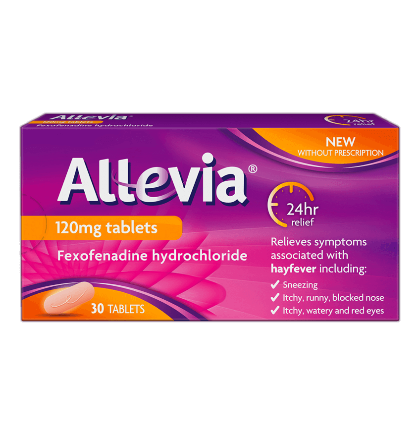 Buy Allevia Fexofenadine Hydrochloride 120mg Tablets Online Hayfever