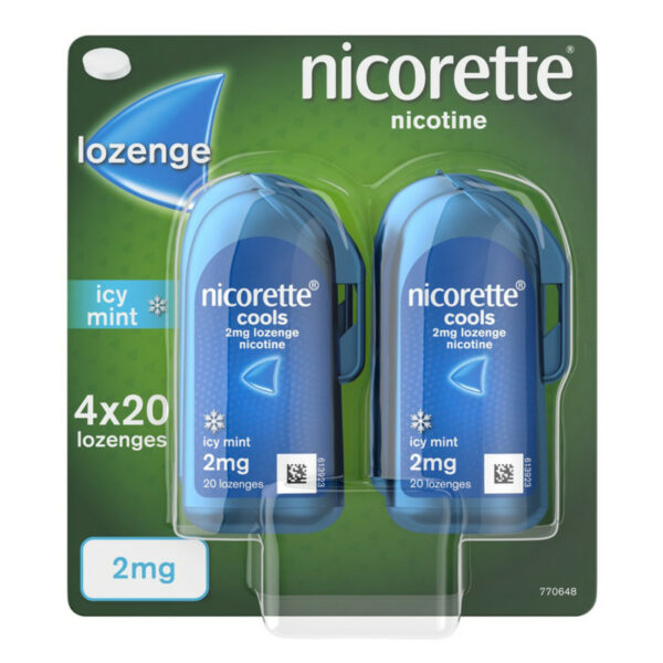 Nicorette Cools Icy Mint 2mg Lozenges - 80 Lozenges