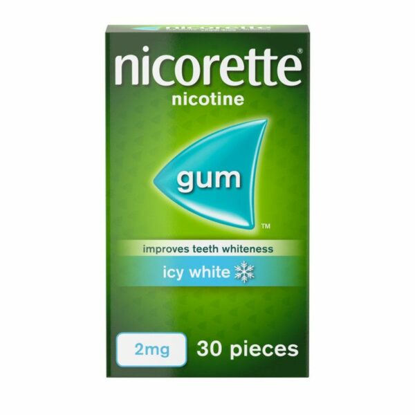 Nicorette Icy White 2mg Gum – 30 Pieces