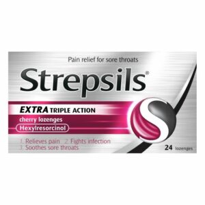 Strepsils Extra Triple Action Cherry Lozenges - 24 Lozenges