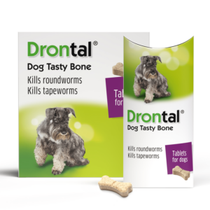 Drontal Tasty Bone Wormer Tablets 150/144/50mg - 2 Tablets