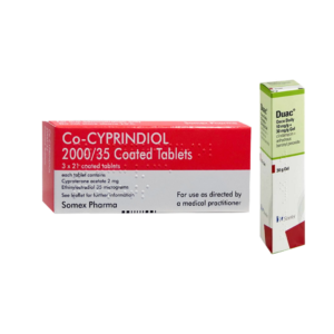 Co-cyprindiol (63 Tablets) and Duac Once Daily Gel 3%