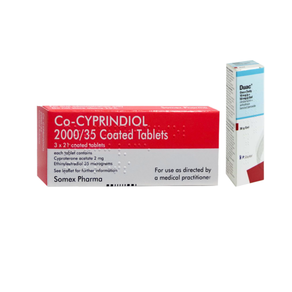 Co-cyprindiol (63 Tablets) and Duac Once Daily Gel 5%