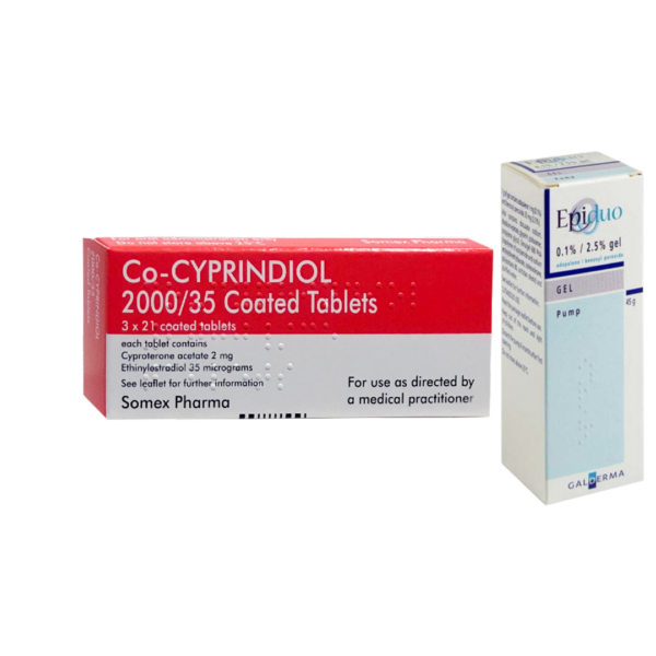 Co-cyprindiol (63 Tablets) and Epiduo Gel