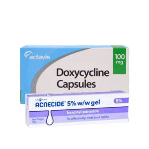 Doxycycline 100mg Capsules (84 Capsules) and Benzoyl Peroxide Gel