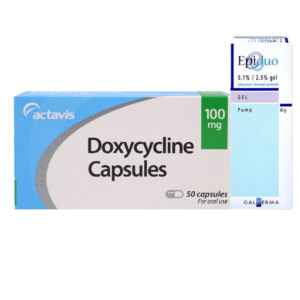 Doxycycline 100mg Capsules (84 Capsules) and Epiduo Gel